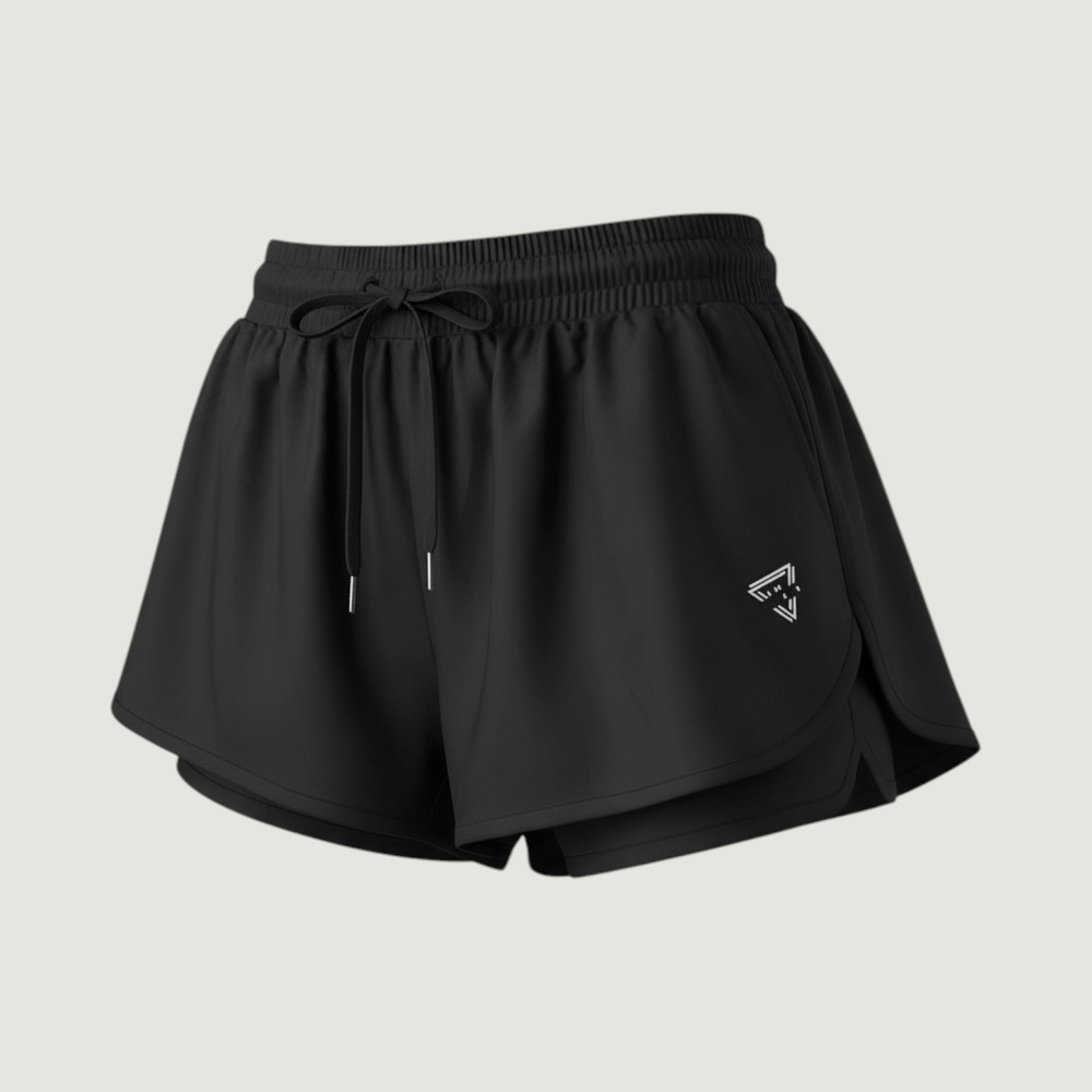 Unbranded Running Shorts Womens Size S Black Excellent 2-in-1 Athletic 1673